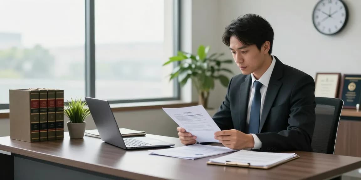 Lawyer reviewing case files in a modern office, read full article to learn about legal services.