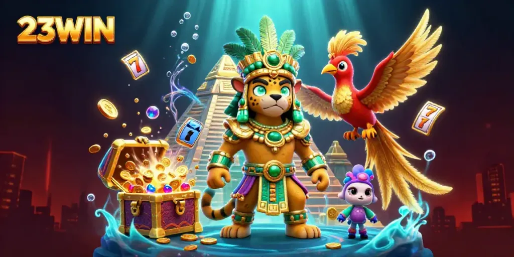 Engage in thrilling gameplay at 23WIN with rich visuals in this vibrant casino scene.