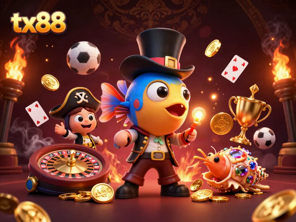 Experience the thrill of betting with tx88 in this vibrant, animated casino illustration showcasing engaging gaming elements.