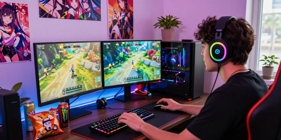 Exciting gaming environment showcasing femboy hentai games on a vibrant laptop.